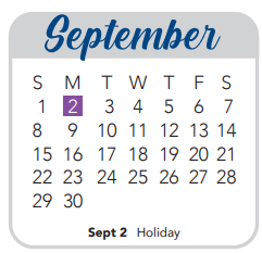 District School Academic Calendar for Valley Hi Es for September 2024