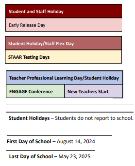 District School Academic Calendar Legend for W R Hatfield Elementary