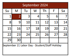 District School Academic Calendar for Denton Creek for September 2024