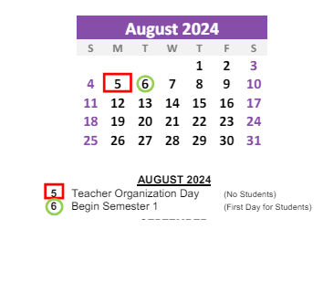 District School Academic Calendar for Howard Elementary School for August 2024