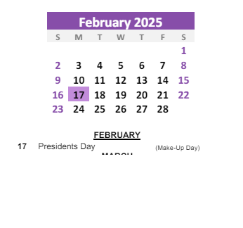 District School Academic Calendar for Howard Elementary School for February 2025