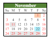 District School Academic Calendar for Gabbs Elementary School for November 2024