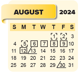 District School Academic Calendar for Prairie Learning Center for August 2024