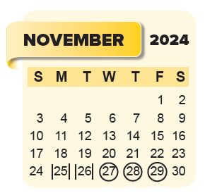 District School Academic Calendar for Prairie Learning Center for November 2024