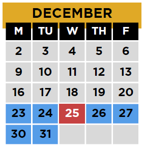 District School Academic Calendar for Kenwood Station Elementary School for December 2024