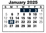 District School Academic Calendar for Parrish Program for January 2025