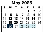 District School Academic Calendar for Parrish Program for May 2025