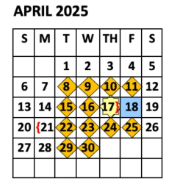 District School Academic Calendar for PSJA Memorial High School for April 2025