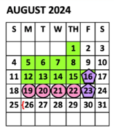 District School Academic Calendar for Ford Elementary for August 2024