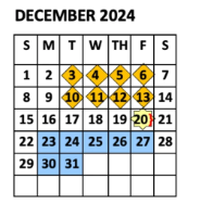 District School Academic Calendar for Alamo Middle for December 2024