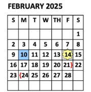 District School Academic Calendar for PSJA Memorial High School for February 2025