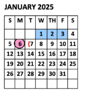 District School Academic Calendar for Geraldine Palmer Elementary for January 2025