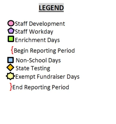 District School Academic Calendar Legend for Liberty Middle School