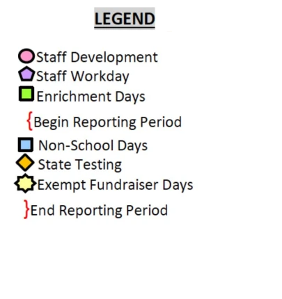 District School Academic Calendar Legend for Reed Mock Elementary