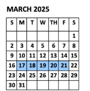 District School Academic Calendar for Daniel Ramirez Elementary for March 2025