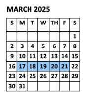 District School Academic Calendar for Garza Pena Elementary for March 2025