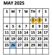 District School Academic Calendar for PSJA High School for May 2025