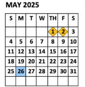 District School Academic Calendar for Sorensen Elementary for May 2025