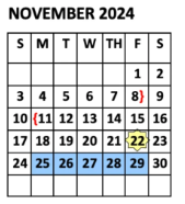 District School Academic Calendar for Franklin Elementary for November 2024