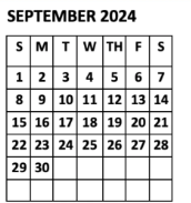 District School Academic Calendar for Clover Elementary for September 2024