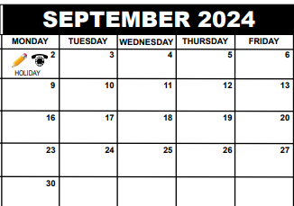 District School Academic Calendar for Boca Raton Middle Adult Education Center for September 2024
