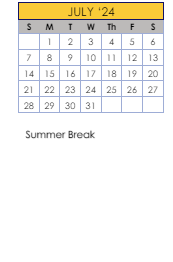 District School Academic Calendar for Ideal Alternative Ed Program for July 2024