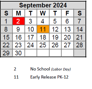 District School Academic Calendar for Craig ELEM. for September 2024