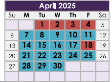 District School Academic Calendar for James E Hanna Elementary School for April 2025