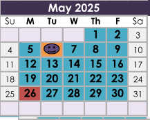 District School Academic Calendar for James E Hanna Elementary School for May 2025