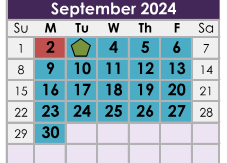 District School Academic Calendar for James E Hanna Elementary School for September 2024