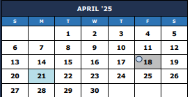 District School Academic Calendar for Rick Schneider Middle School for April 2025
