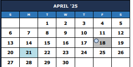 District School Academic Calendar for The Summit Intermediate for April 2025