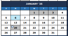 District School Academic Calendar for Cep High School for January 2025