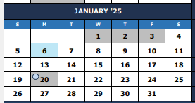 District School Academic Calendar for The Summit Intermediate for January 2025