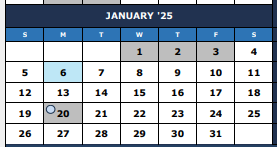 District School Academic Calendar for Gardens Elementary for January 2025