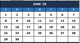 District School Academic Calendar for The Summit Intermediate for June 2025