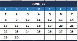 District School Academic Calendar for Morris Fifth Grade Center for June 2025