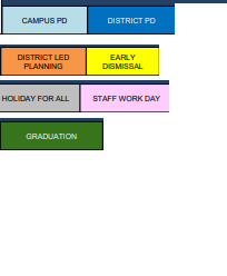 District School Academic Calendar Legend for New M S #5