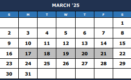 District School Academic Calendar for Dobie High School for March 2025