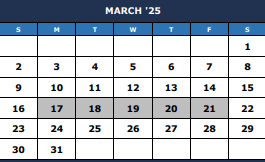 District School Academic Calendar for The Summit Intermediate for March 2025