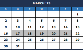 District School Academic Calendar for New M S #5 for March 2025