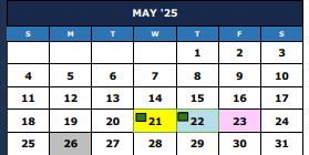 District School Academic Calendar for The Summit Intermediate for May 2025