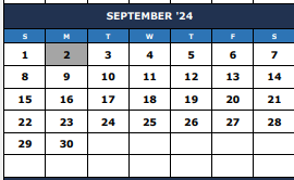 District School Academic Calendar for The Summit Intermediate for September 2024