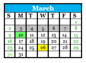 District School Academic Calendar for Singing River Elementary for March 2025