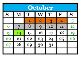 District School Academic Calendar for Singing River Elementary for October 2024