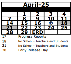 District School Academic Calendar for Adult Education/moore Mickens for April 2025