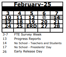 District School Academic Calendar for Paul R. Smith Middle School for February 2025