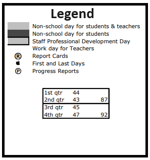 District School Academic Calendar Legend for Wesley Chapel Elementary School
