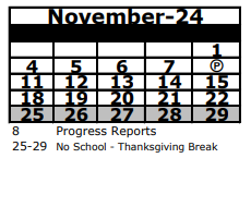 District School Academic Calendar for Double Branch Elementary for November 2024