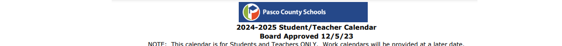 District School Academic Calendar for Wesley Chapel Elementary School